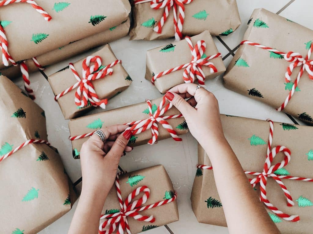Sustainable Christmas gifts wrapped