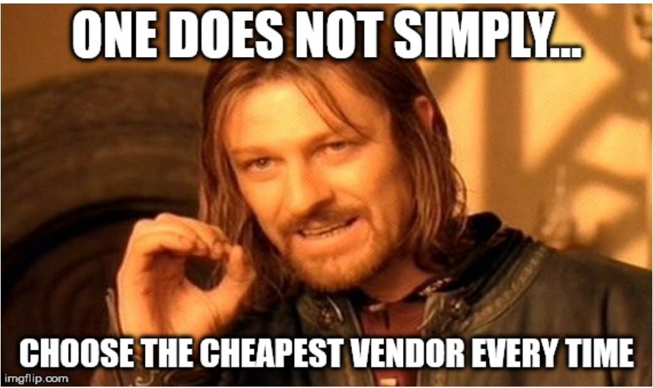 procurement meme about choosing vendors
